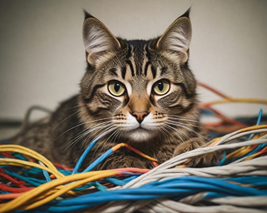 Como proteger fios elétricos de gatos curiosos em casa