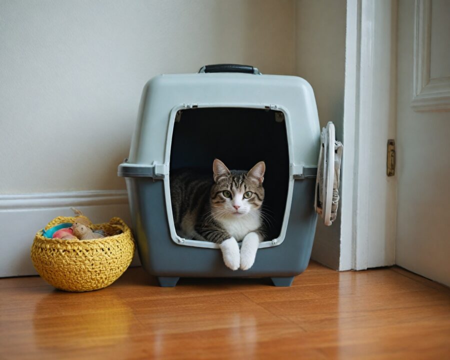 Como ensinar o gato a aceitar transporte em caixa