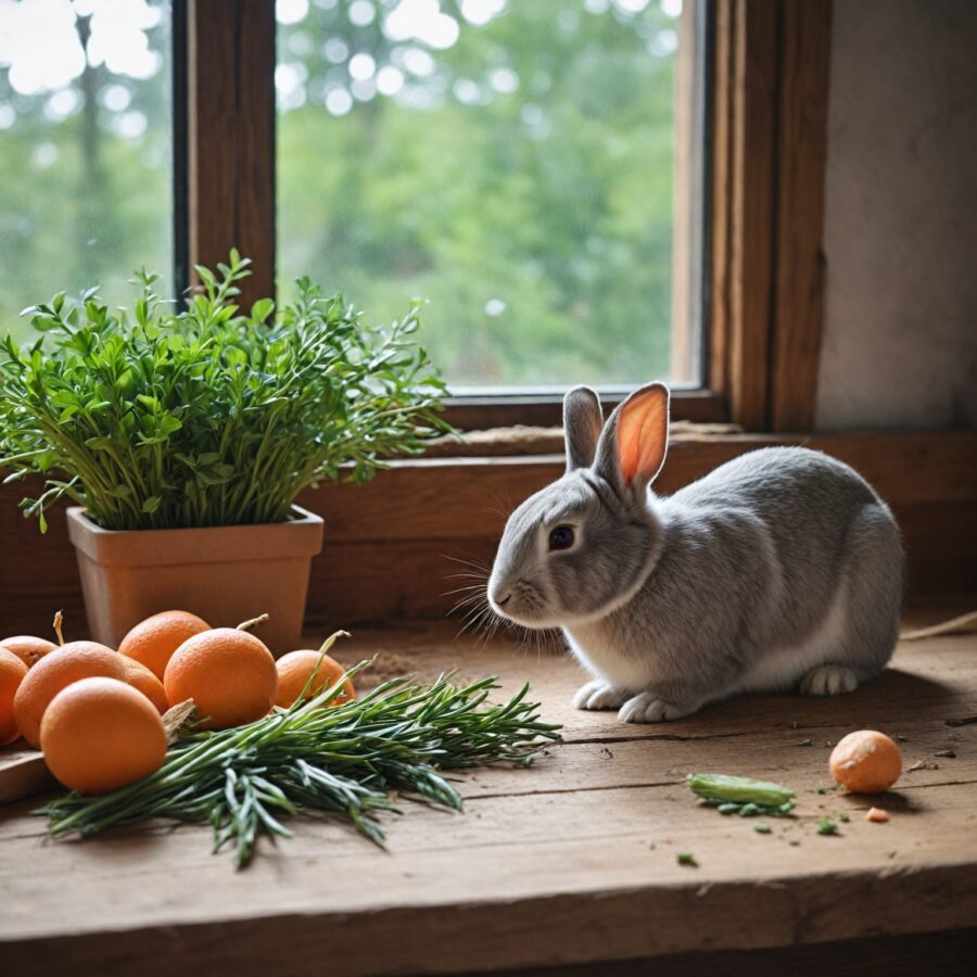 Alimentação Balanceada para Coelhos: A Importância do Feno e dos Vegetais na Dieta