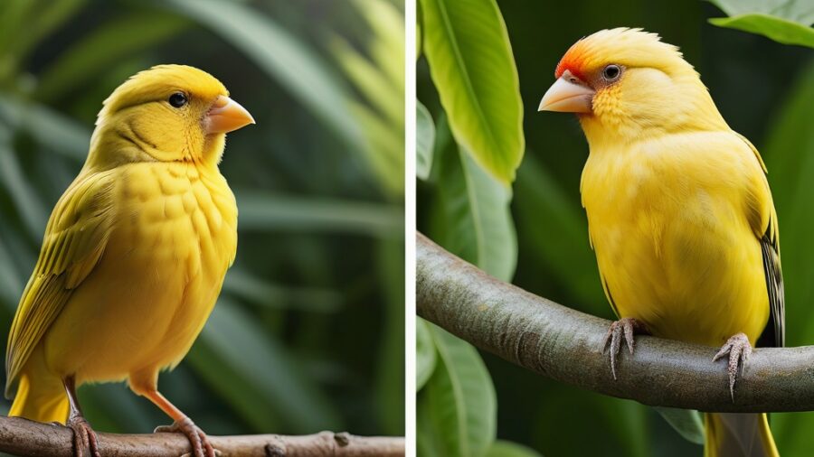 Diferenças entre canário crest bred e crested